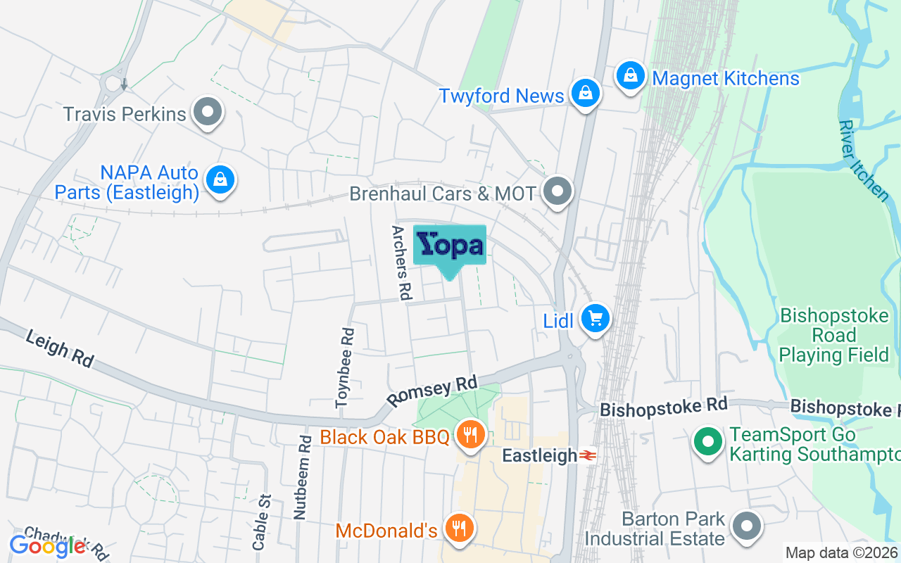 Map showing the location of SO50 9BY