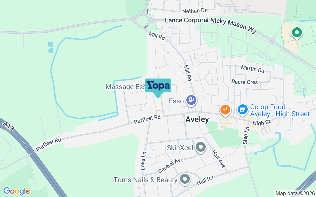 Map showing the location of RM15 4ER