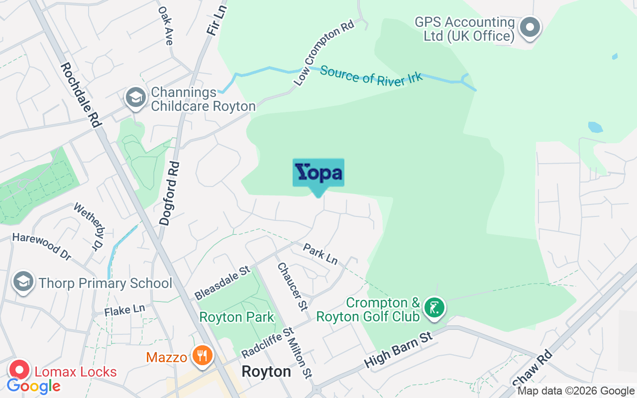 Map showing the location of OL2 6PN