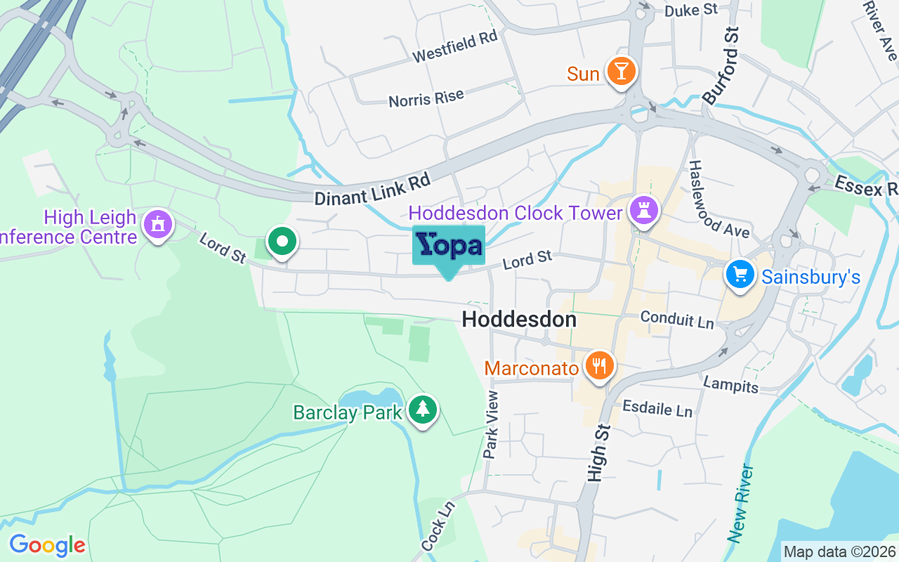 Map showing the location of EN11 8NG