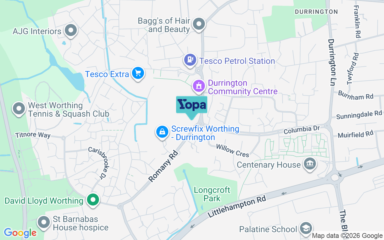 Map showing the location of BN13 3YR