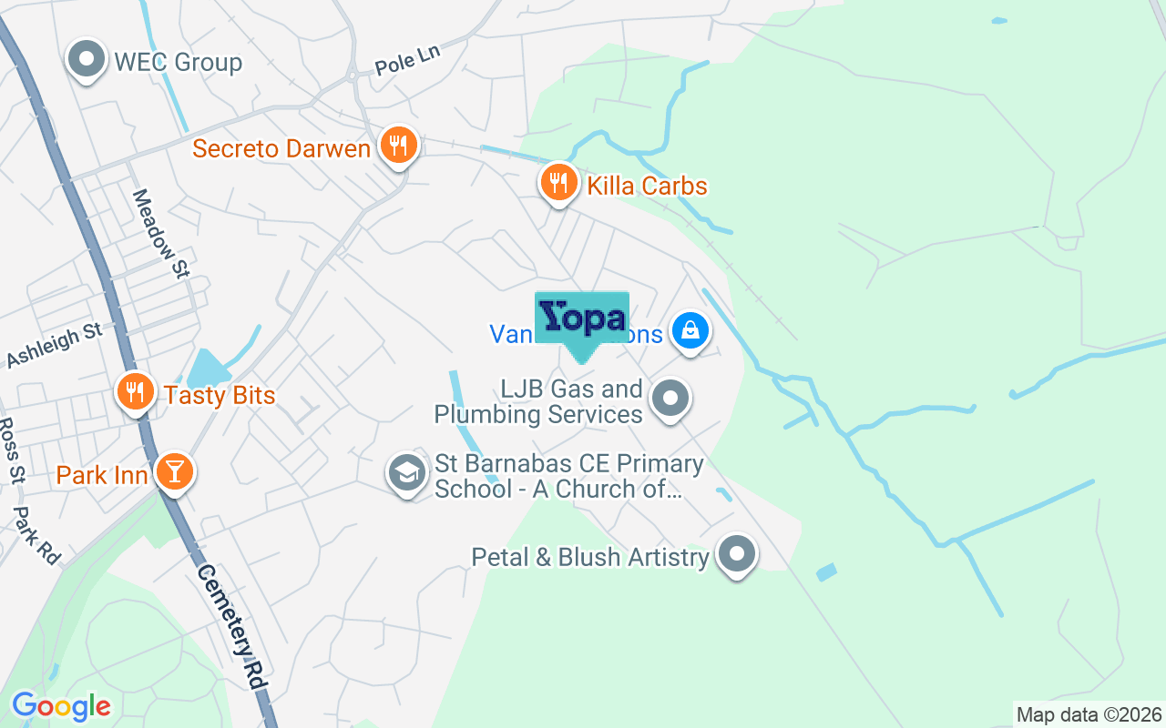 Map showing the location of BB3 2FL