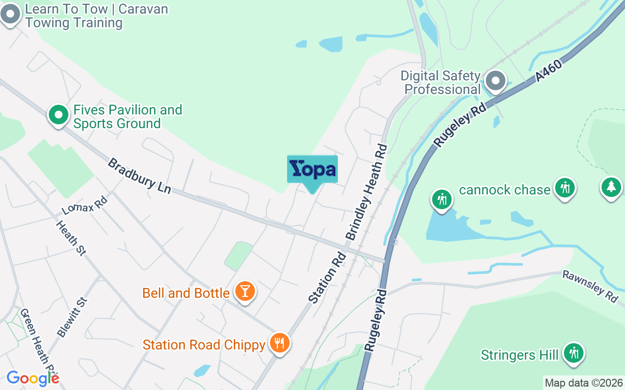 Map showing the location of WS12 4RB