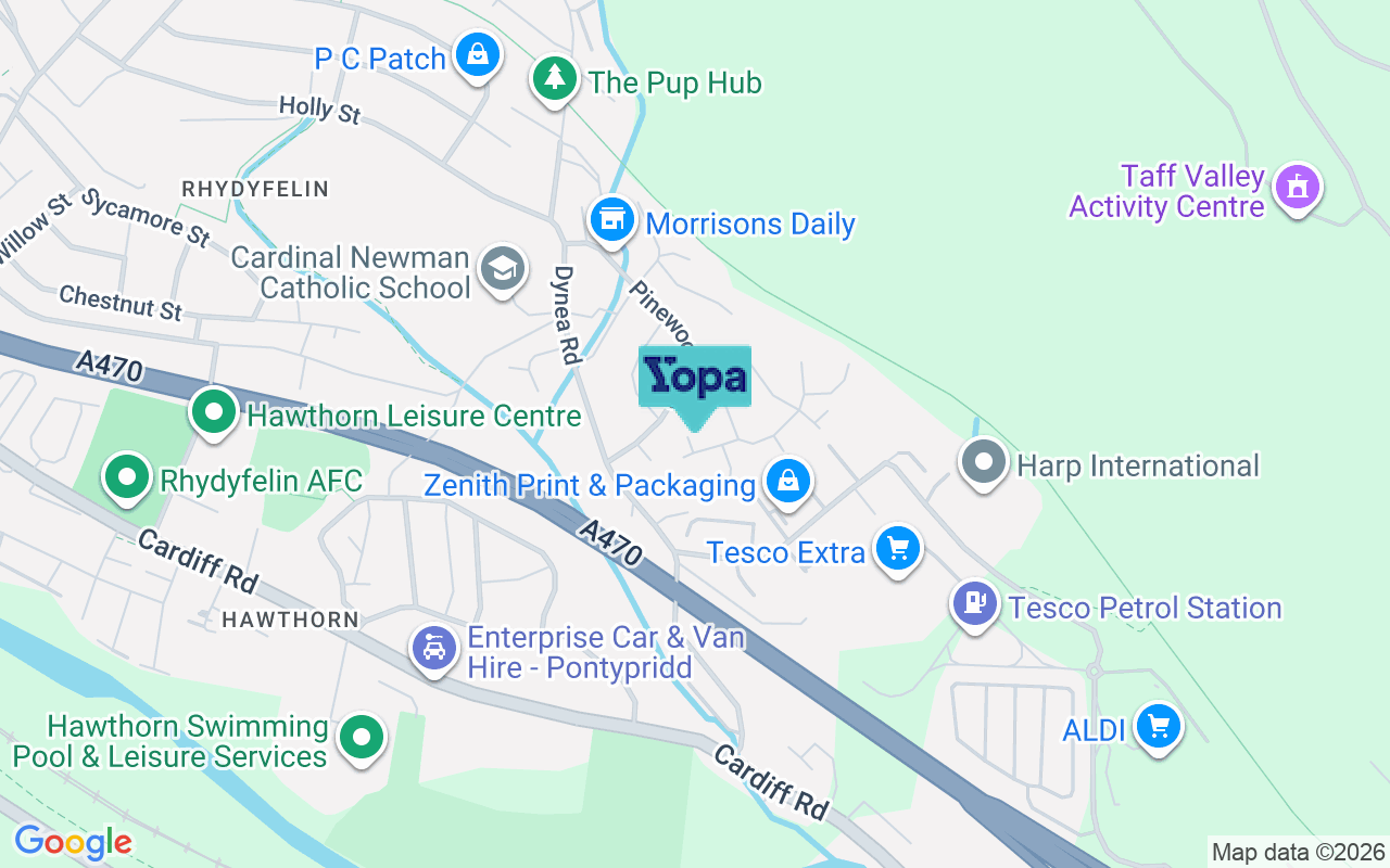 Map showing the location of CF37 5EW