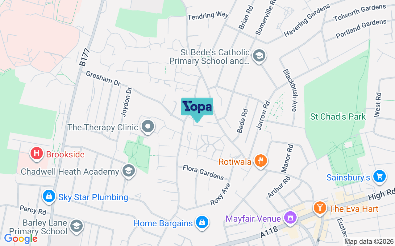 Map showing the location of RM6 4XE