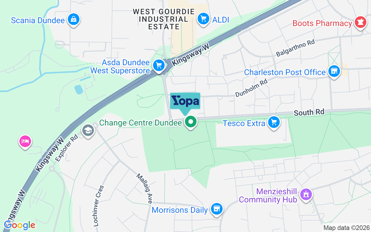 Map showing the location of DD2 4SG