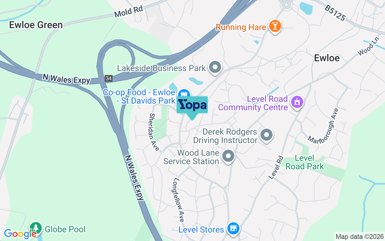 Map showing the location of CH5 3UB