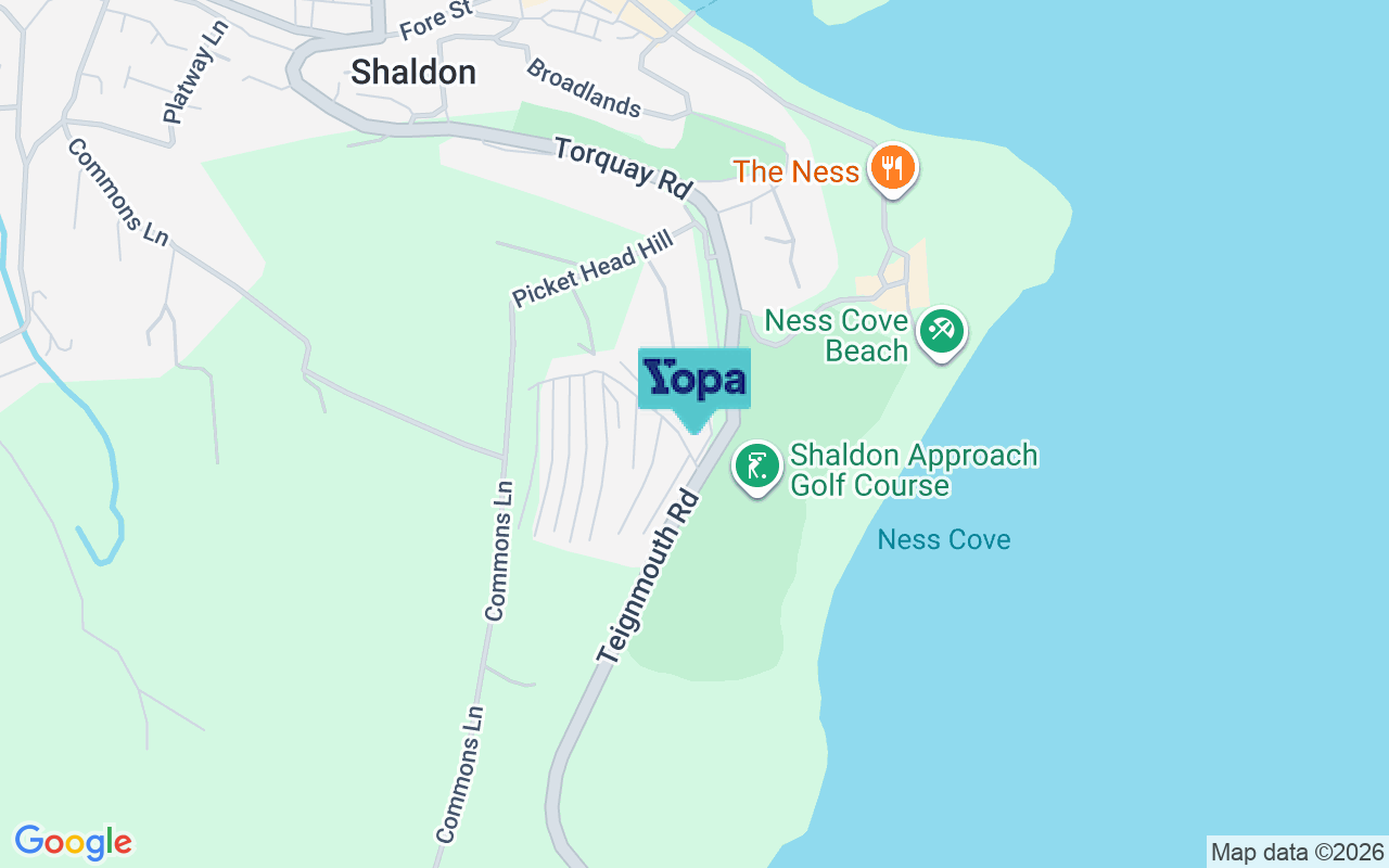 Map showing the location of TQ14 0BG