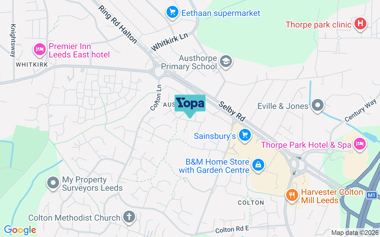Map showing the location of LS15 9DA