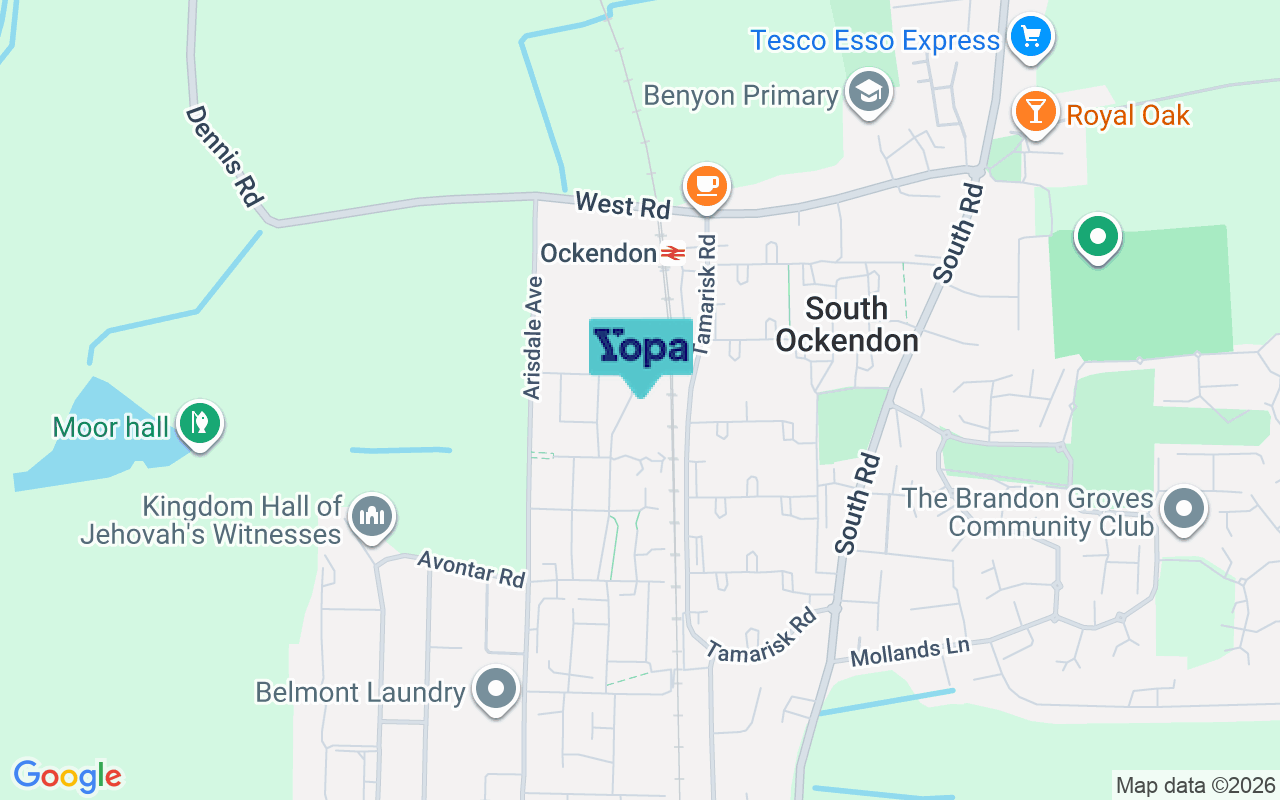 Map showing the location of RM15 5LG