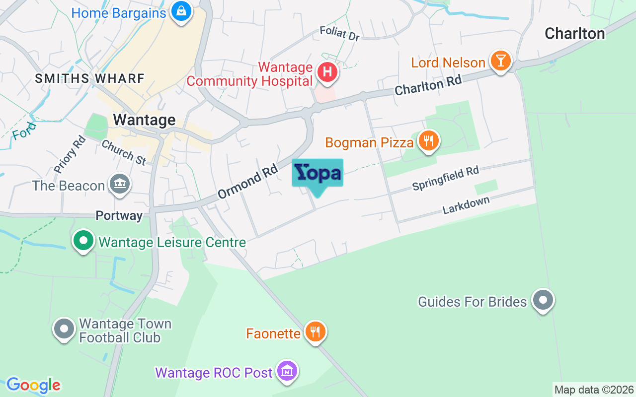 Map showing the location of OX12 8EE