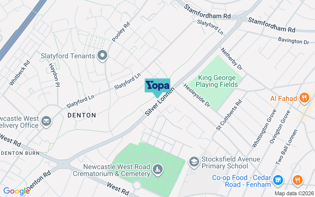 Map showing the location of NE5 2HE