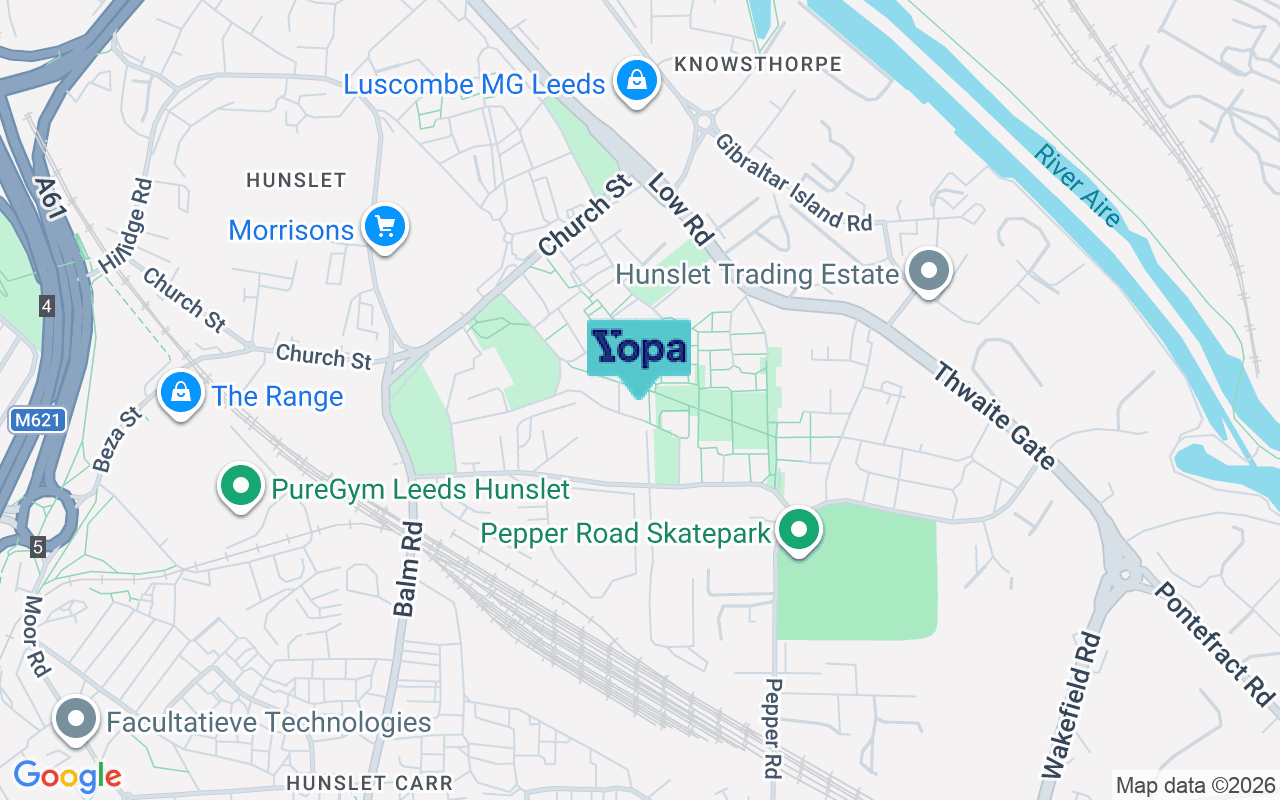 Map showing the location of LS10 2QR