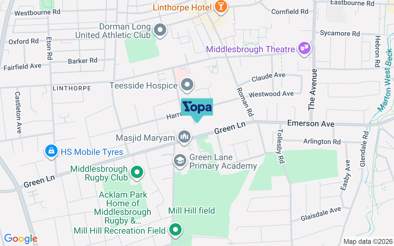 Map showing the location of TS5 5NY