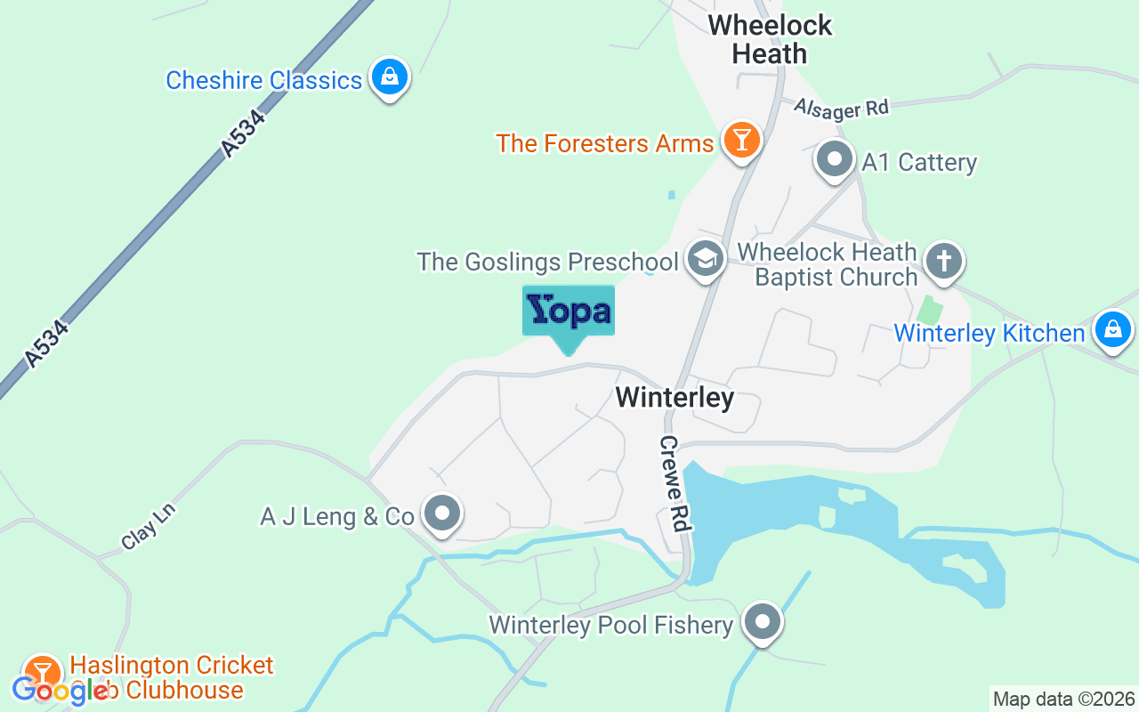 Map showing the location of CW11 4TL