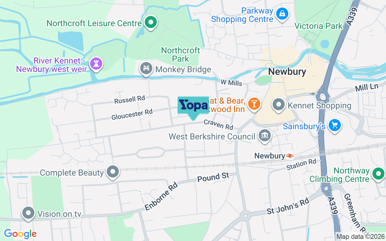 Map showing the location of RG14 5NJ