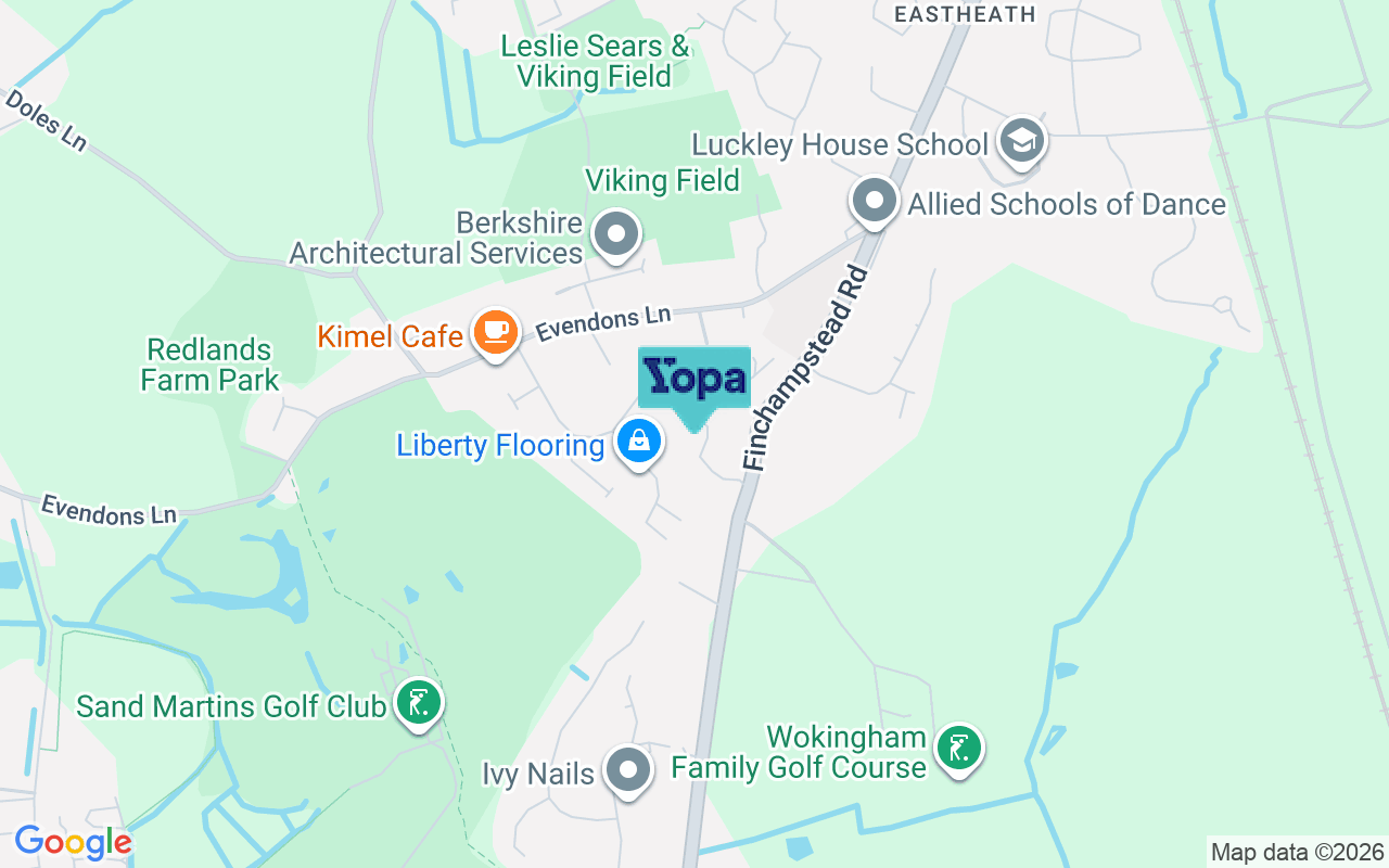 Map showing the location of RG41 4AS