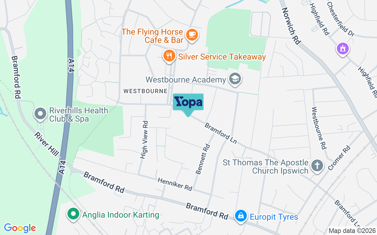 Map showing the location of IP1 5JD