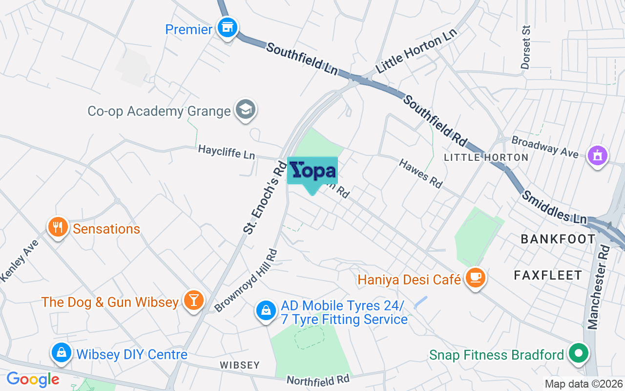 Map showing the location of BD5 9BE