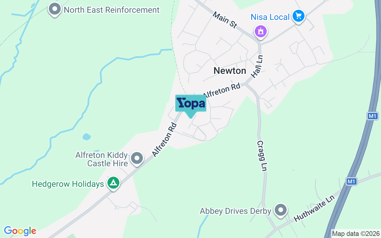 Map showing the location of DE55 5AW