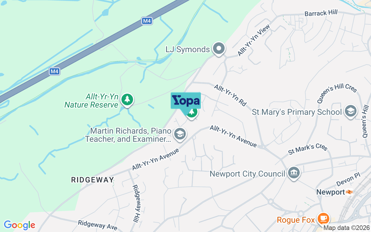 Map showing the location of NP20 5DX