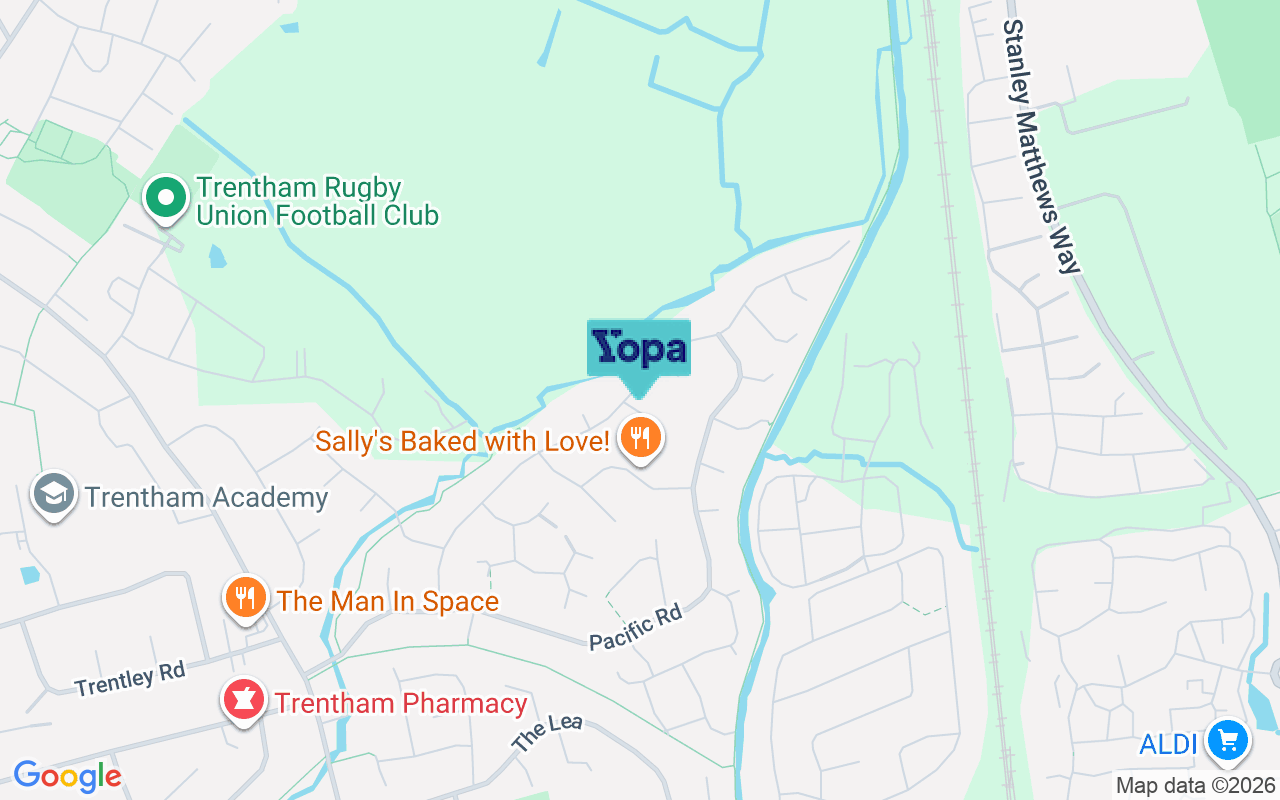 Map showing the location of ST4 8XJ