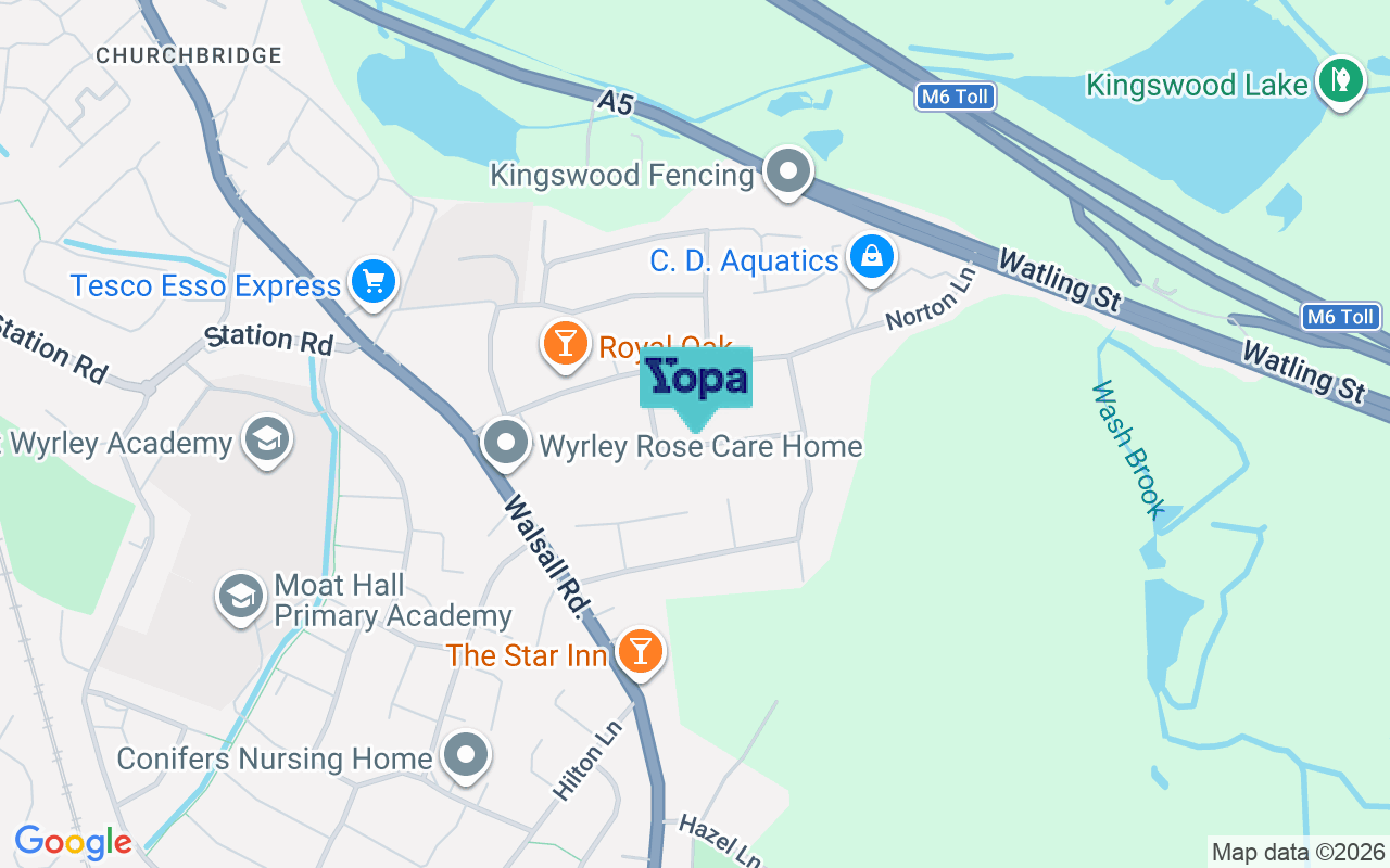 Map showing the location of WS6 6NS