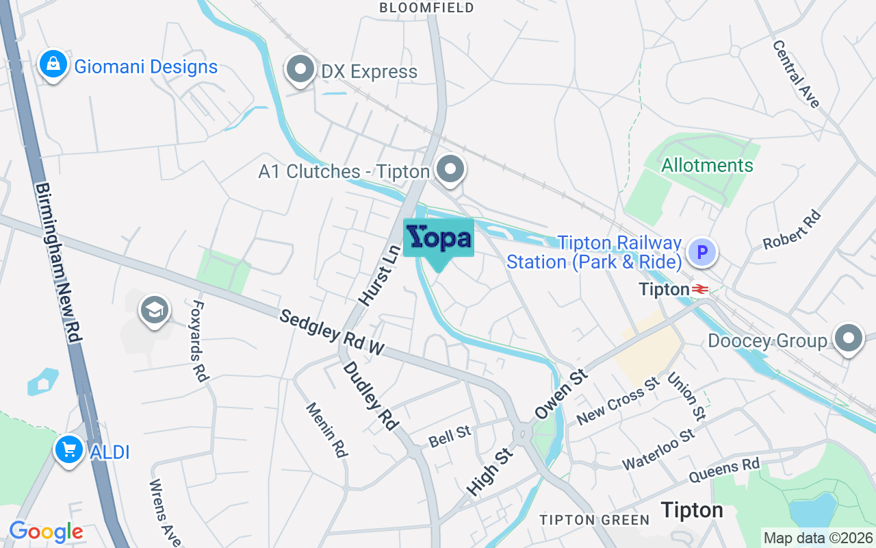 Map showing the location of DY4 9TD