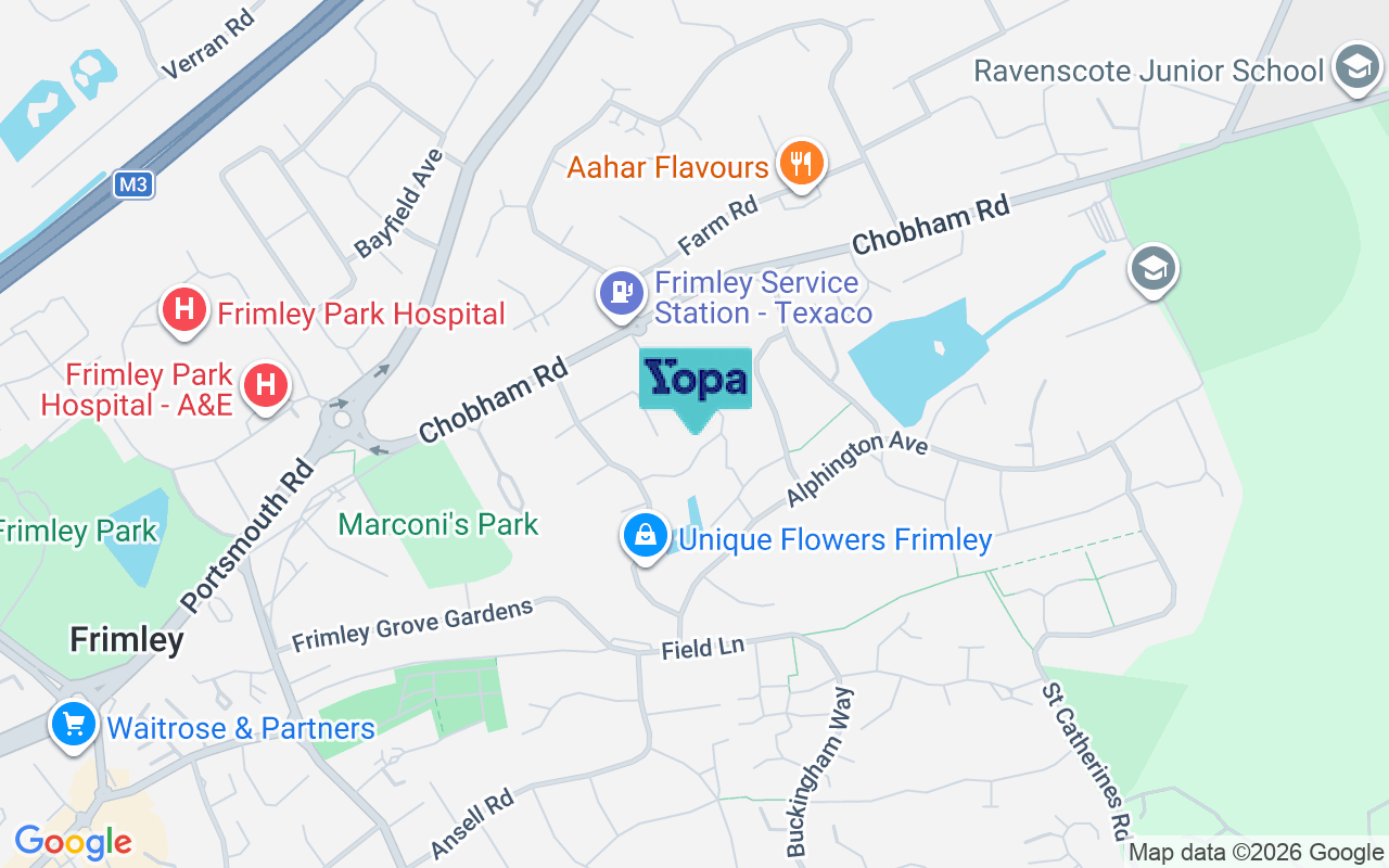 Map showing the location of GU16 8LF