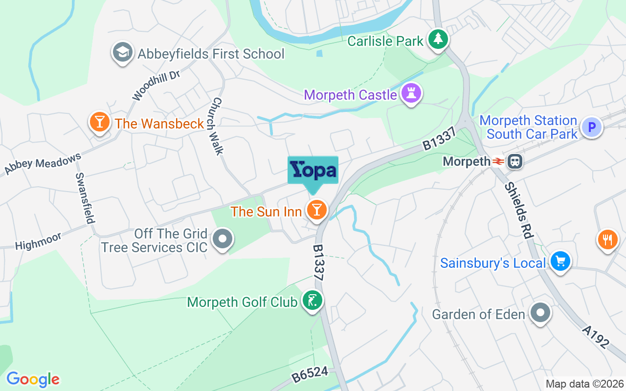 Map showing the location of NE61 2QQ