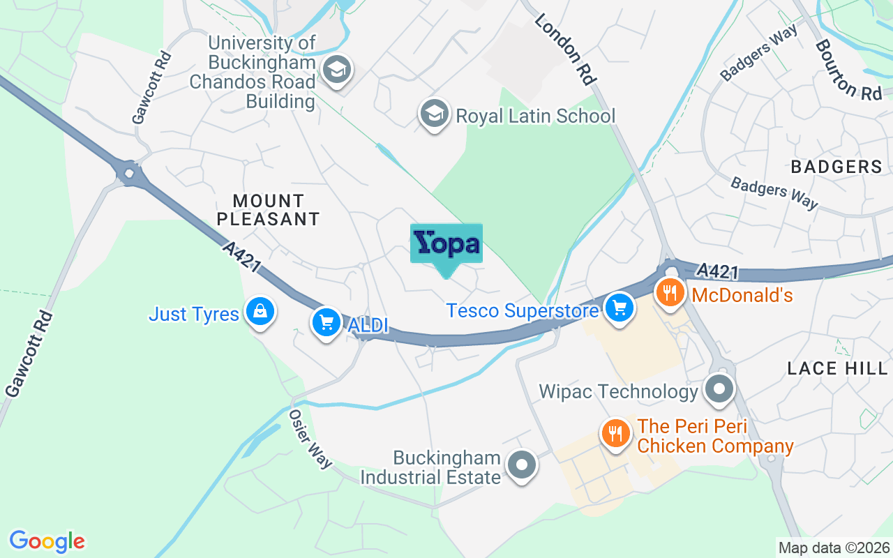 Map showing the location of MK18 1FW