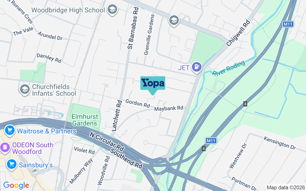 Map showing the location of E18 1DP