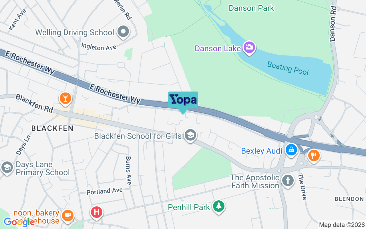 Map showing the location of DA15 9PH