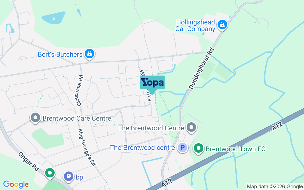 Map showing the location of CM15 9QU