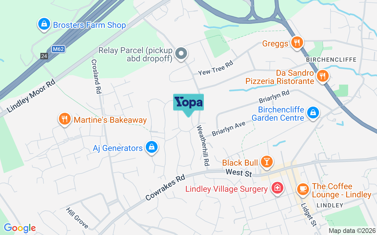 Map showing the location of HD3 3ZP