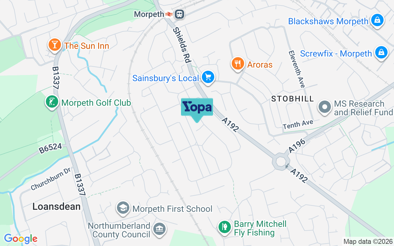 Map showing the location of NE61 2UF
