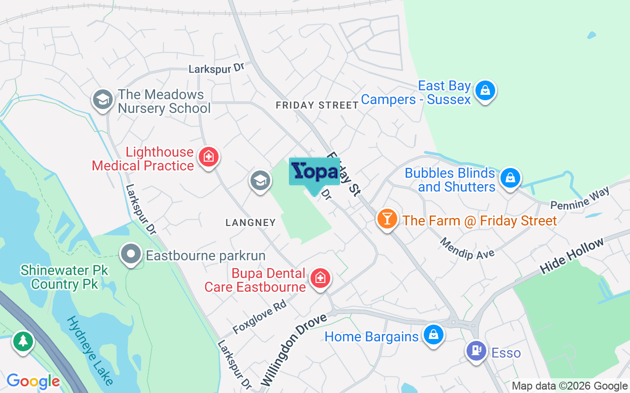 Map showing the location of BN23 8JS