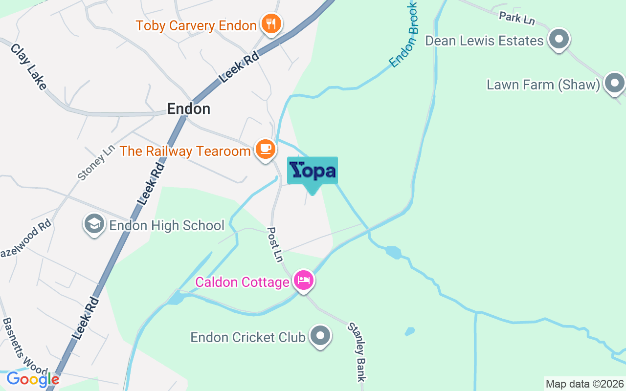 Map showing the location of ST9 9DS