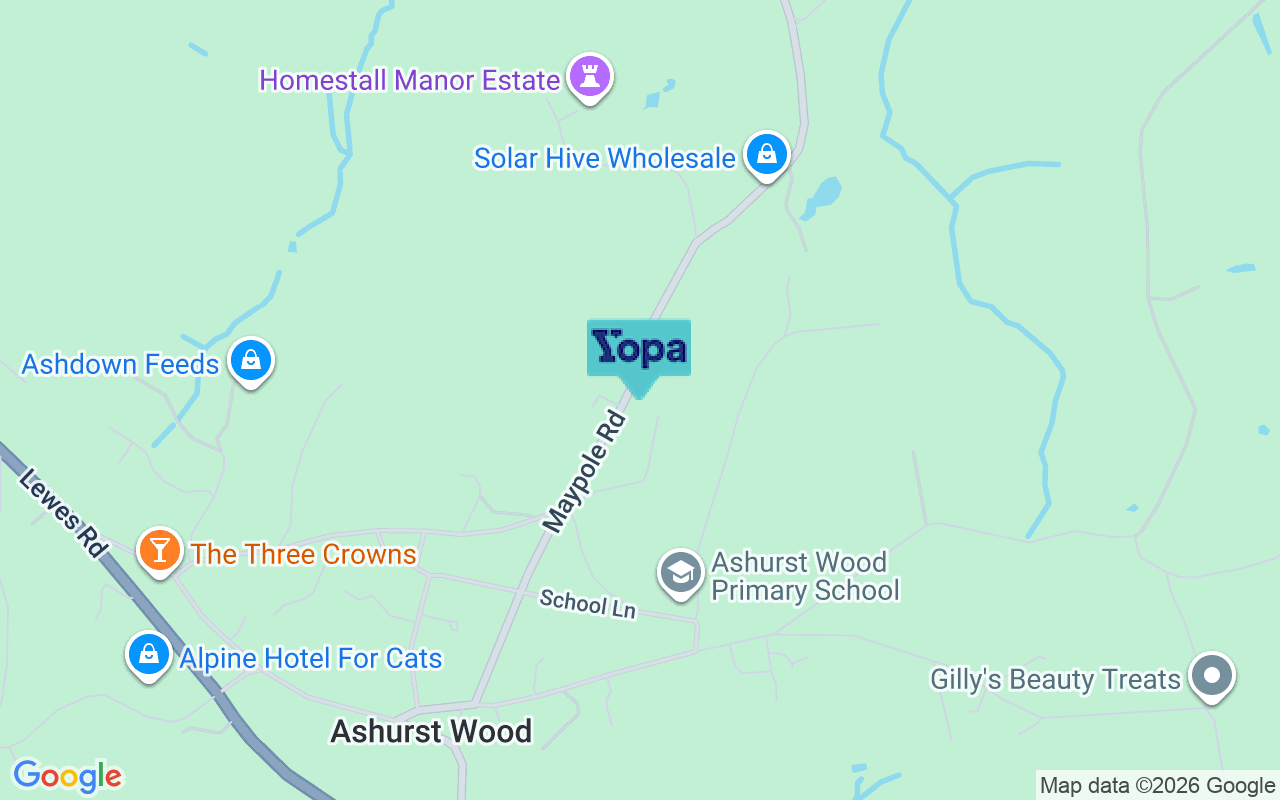 Map showing the location of RH19 3RE