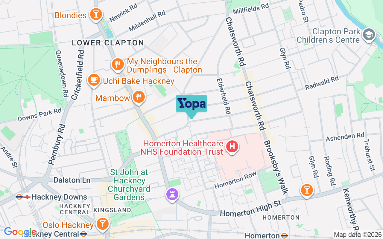 Map showing the location of E5 0PJ