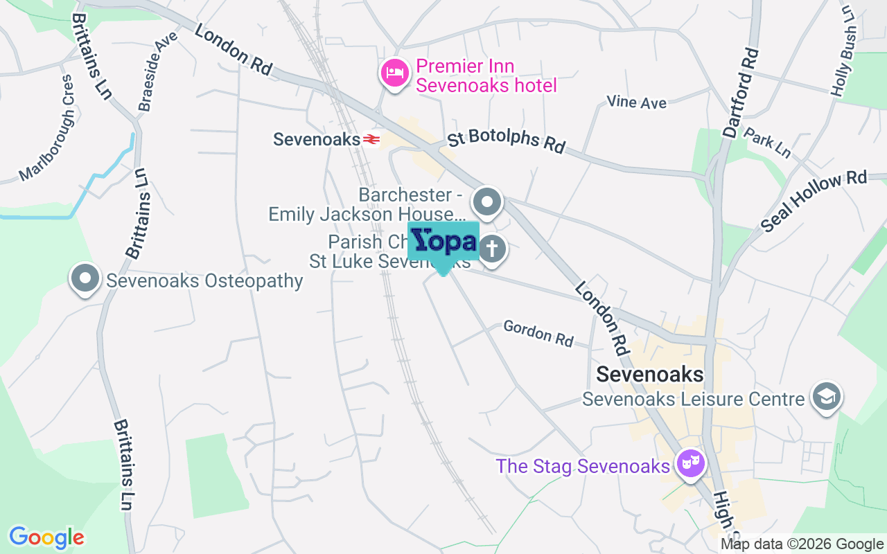 Map showing the location of TN13 1DQ