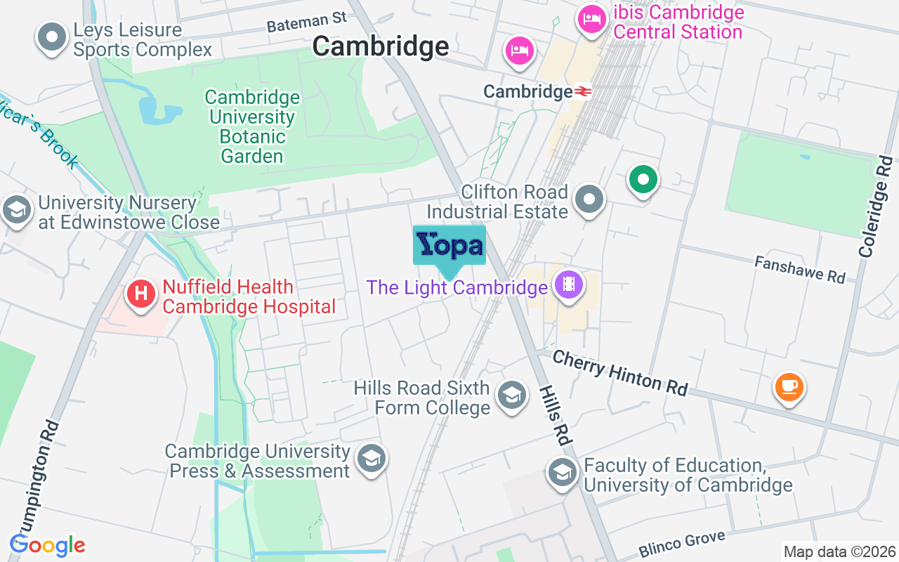 Map showing the location of CB2 8DB