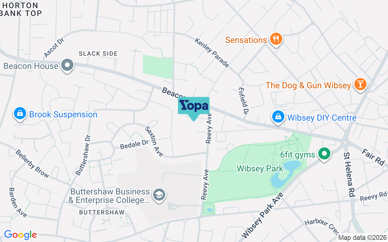 Map showing the location of BD6 3EB