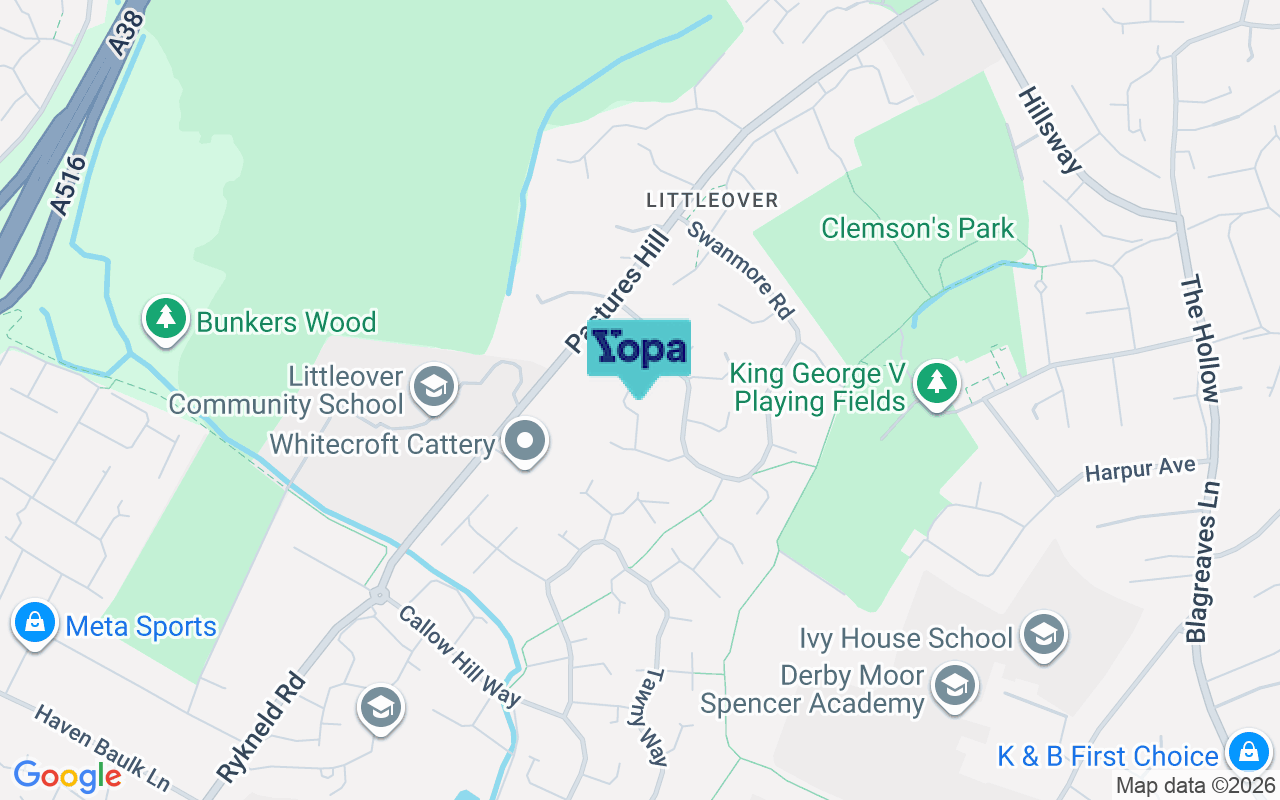 Map showing the location of DE23 3SR