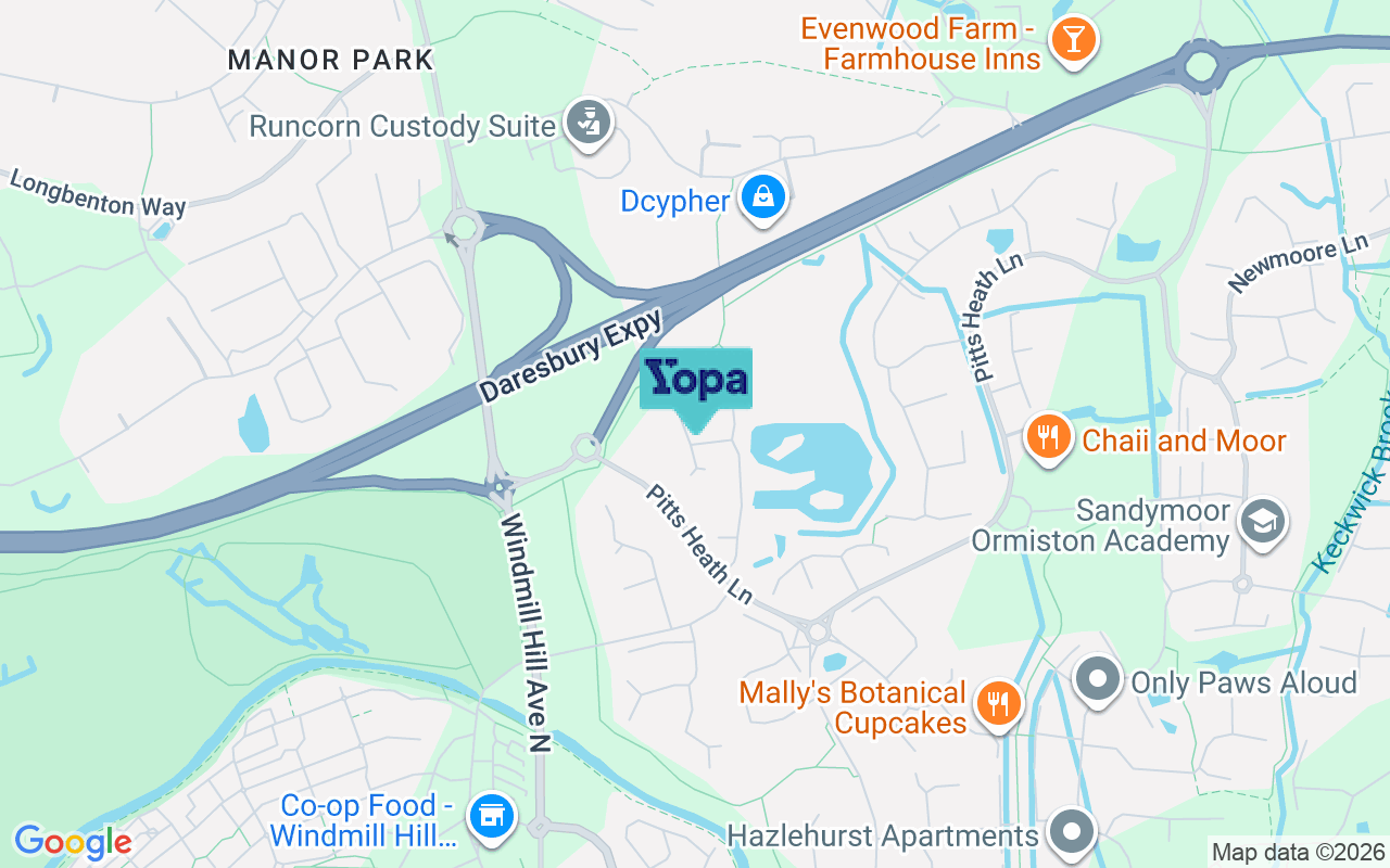 Map showing the location of WA7 1GD