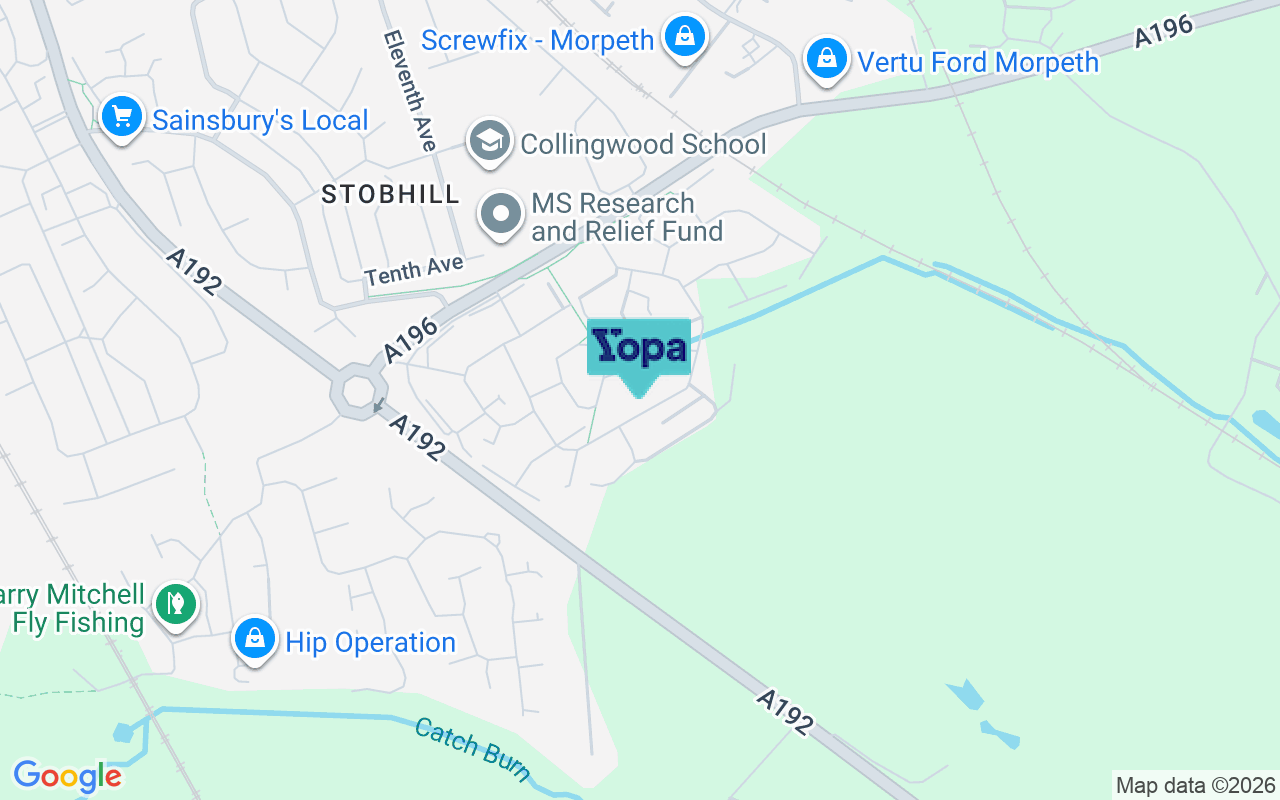 Map showing the location of NE61 2GD