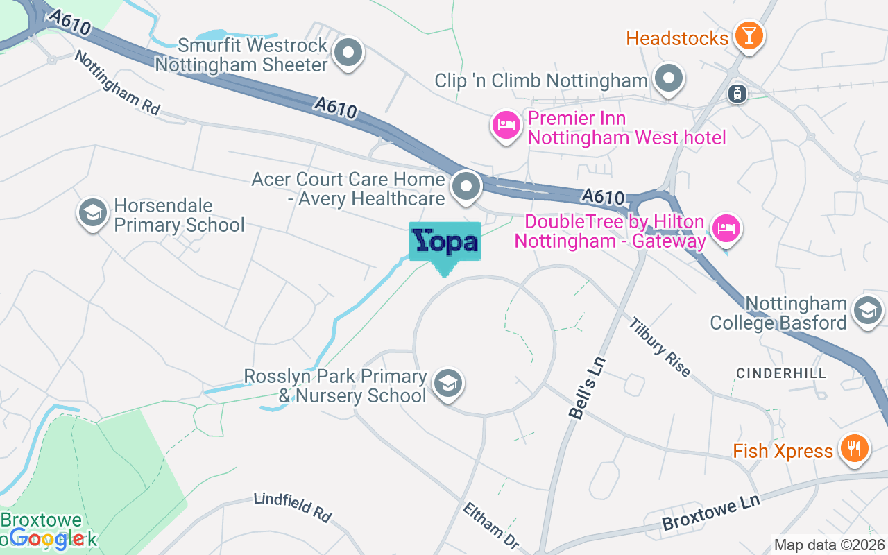 Map showing the location of NG8 6DJ
