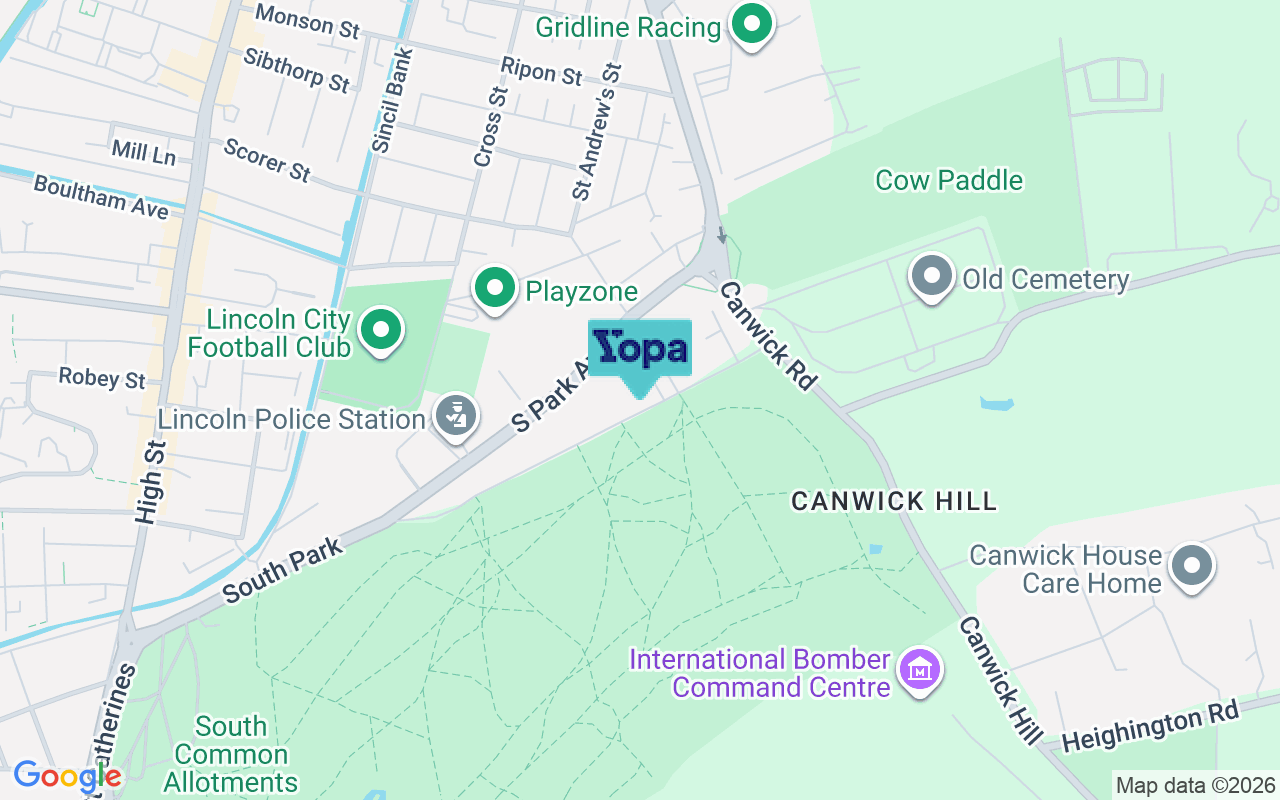 Map showing the location of LN5 8ES