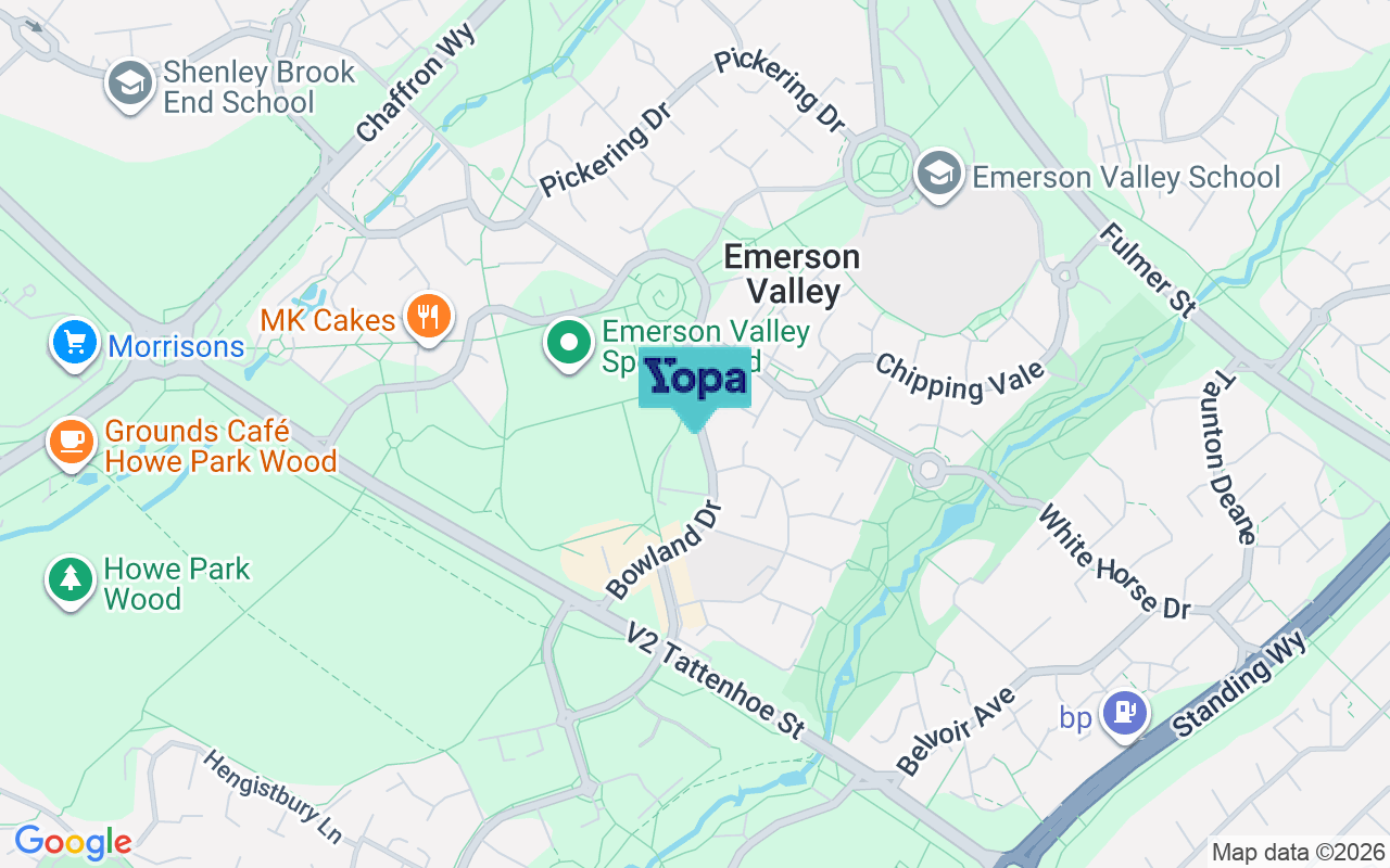 Map showing the location of MK4 2DN
