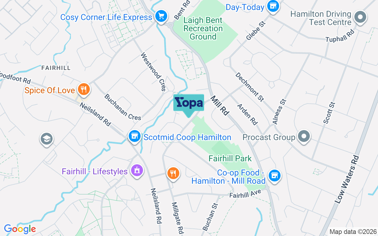 Map showing the location of ML3 8JQ